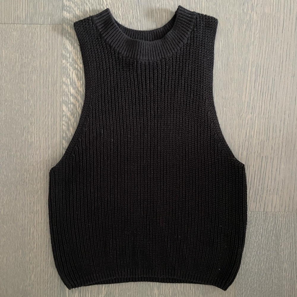 Reformation black knit sleeveless sweater